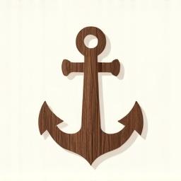 Ancora in legno recuperato, simbolo di autenticità dei materiali nautici di Marinus Design